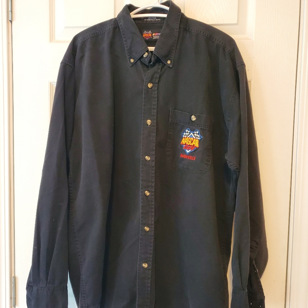 Vintage Nascar Cafe Shirt men's XL Button Up Racewear Longsleeve Top
